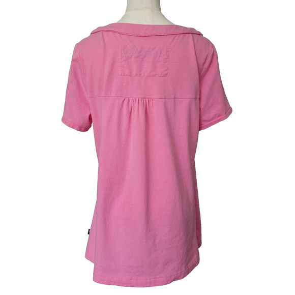 Nick & Nora Pink Short Sleeve Pajama Top Sleepwear Sz L Casual Loungewear Y2K - Picture 3 of 7